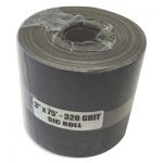 320 grit silicon carbide abrasive roll 3 7/16″ x 75′ for fine sanding on metal, wood, and composite surfaces