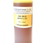Bottle of hardness testing Brinell oil used to reduce friction and improve accuracy during Brinell hardness testing procedures