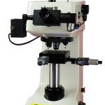 Phase II Dual Penetrator Micro Vickers & Knoop Hardness Tester with automatic software, showcasing dual indentors and video camera for precision microhardness testing.