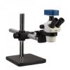 UNITRON Zoom Stereo Microscope on Boom Stand with 0.8x–5.0x zoom, widefield eyepieces, and Binocular or Trinocular viewing options.